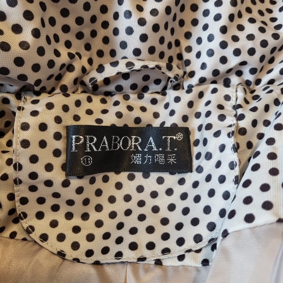 Long puffer winter 2 tone polka dot jacket/coat - Picture 3 of 15